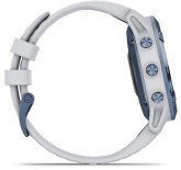 Garmin fenix® 6 Pro Solar, Titane Cobalt Blue avec bracelet Whitestone